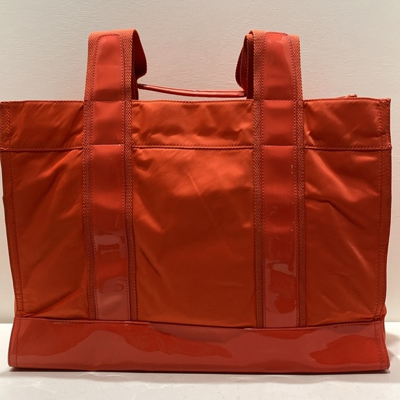 TORY BURCH Orange Nylon/ Patent Leather Tote - Picture 8 of 14